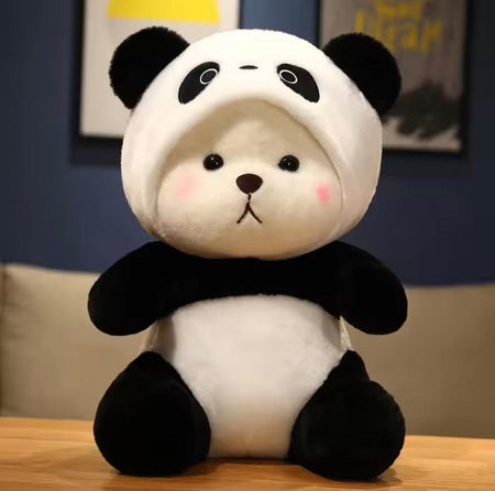 Cute Panda Doll Detachable Hat Plush Toy