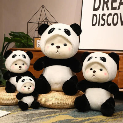 Cute Panda Doll Detachable Hat Plush Toy