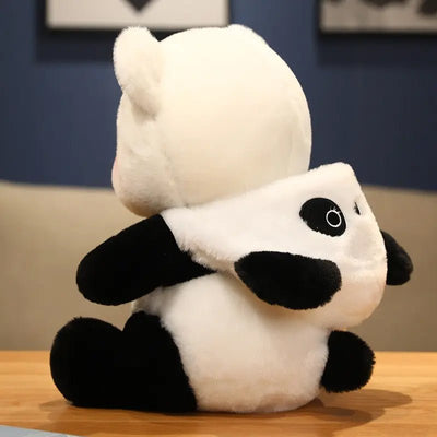 Cute Panda Doll Detachable Hat Plush Toy