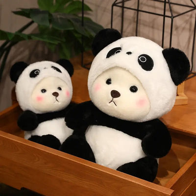 Cute Panda Doll Detachable Hat Plush Toy