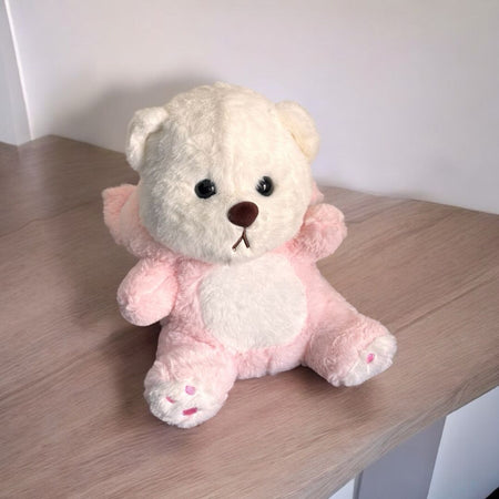 Cute Pink Bear Doll Detachable Hat Plush Toy