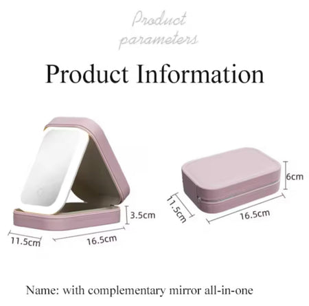 travel makeup case with led light mirror image 6