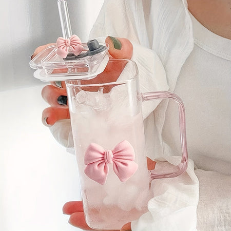 450ml bow glass with lid and straw image 3