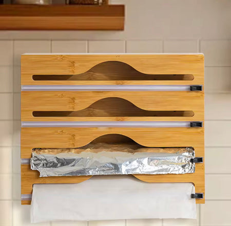 wall mounted bamboo foil cling film cutter image 5