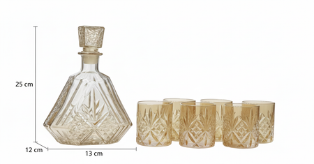 7pcs diamond cut glassware image 5
