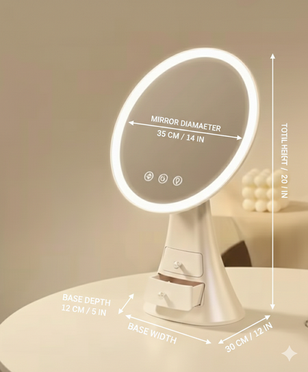 smart touch makeup mirror with drawer image 7