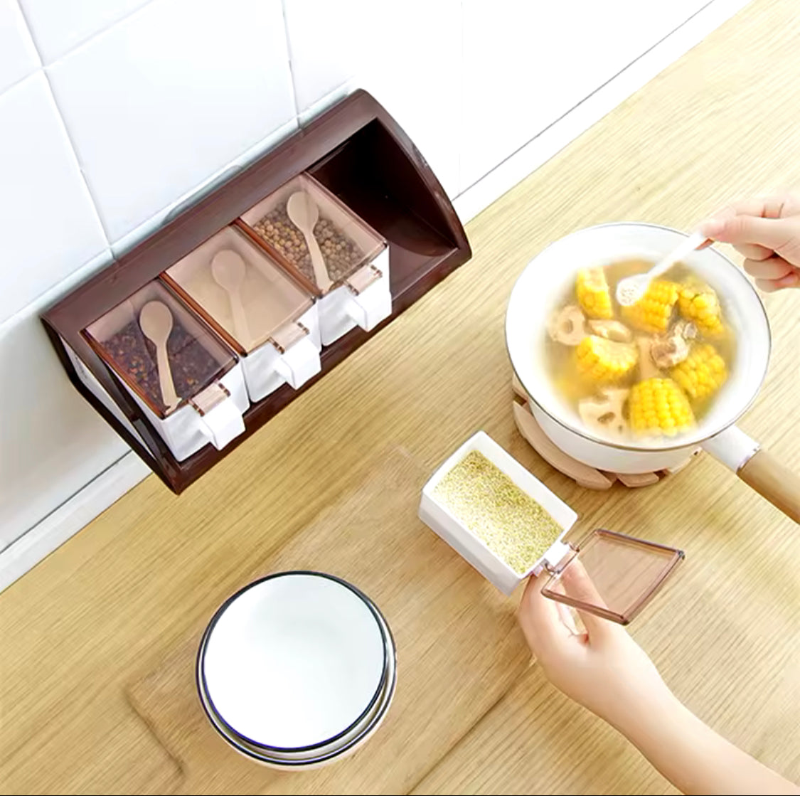 4 Grid Wall Mounted Spice Boxes - image 4