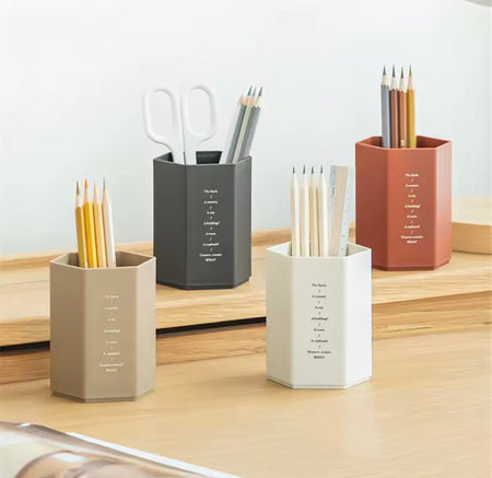 set of 3 hexagonal design pen holder main image