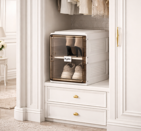 2 layer foldable shoe cabinet image 2