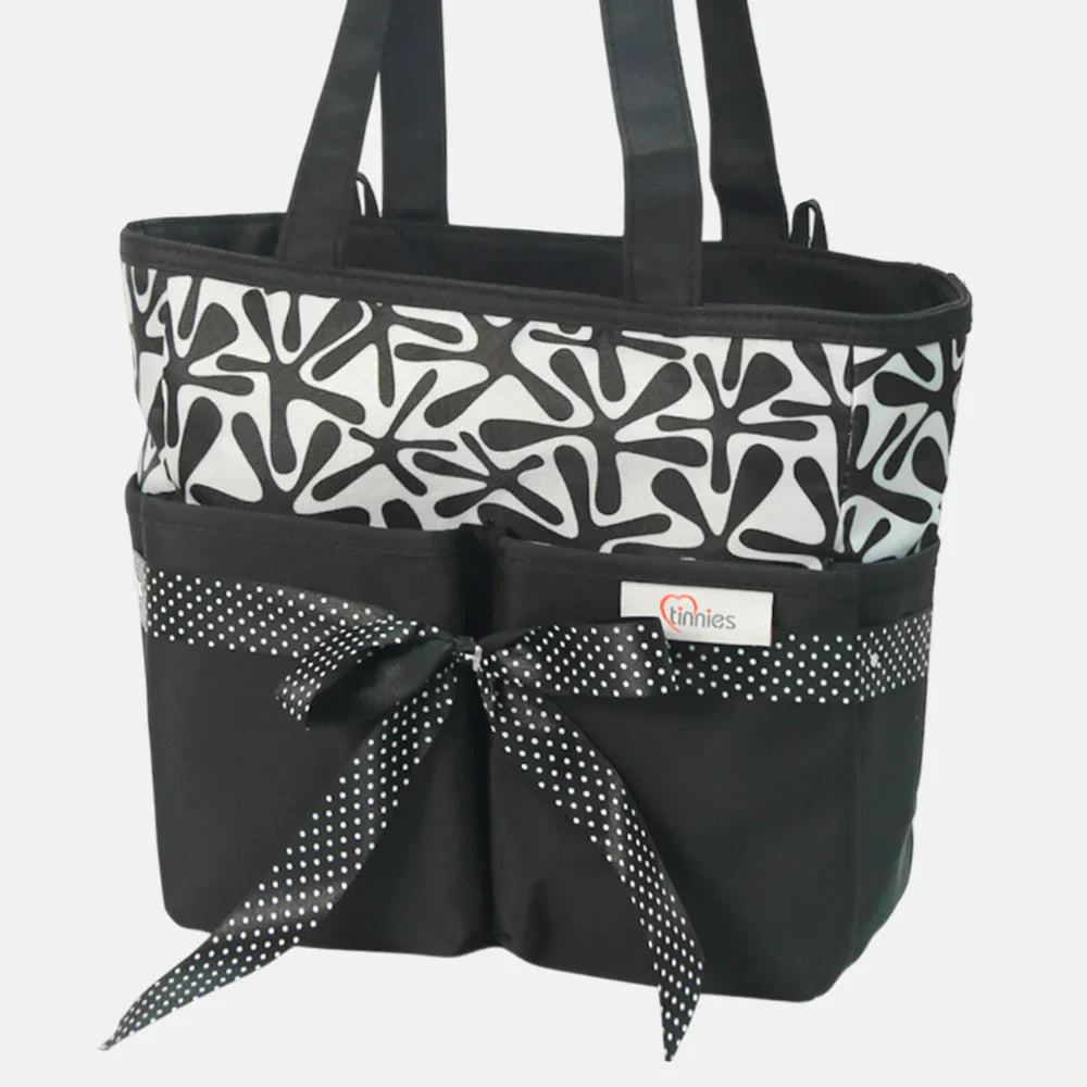 TINNIES DIAPER BAG – BLACK SMART & SPACIOUS T5003-F