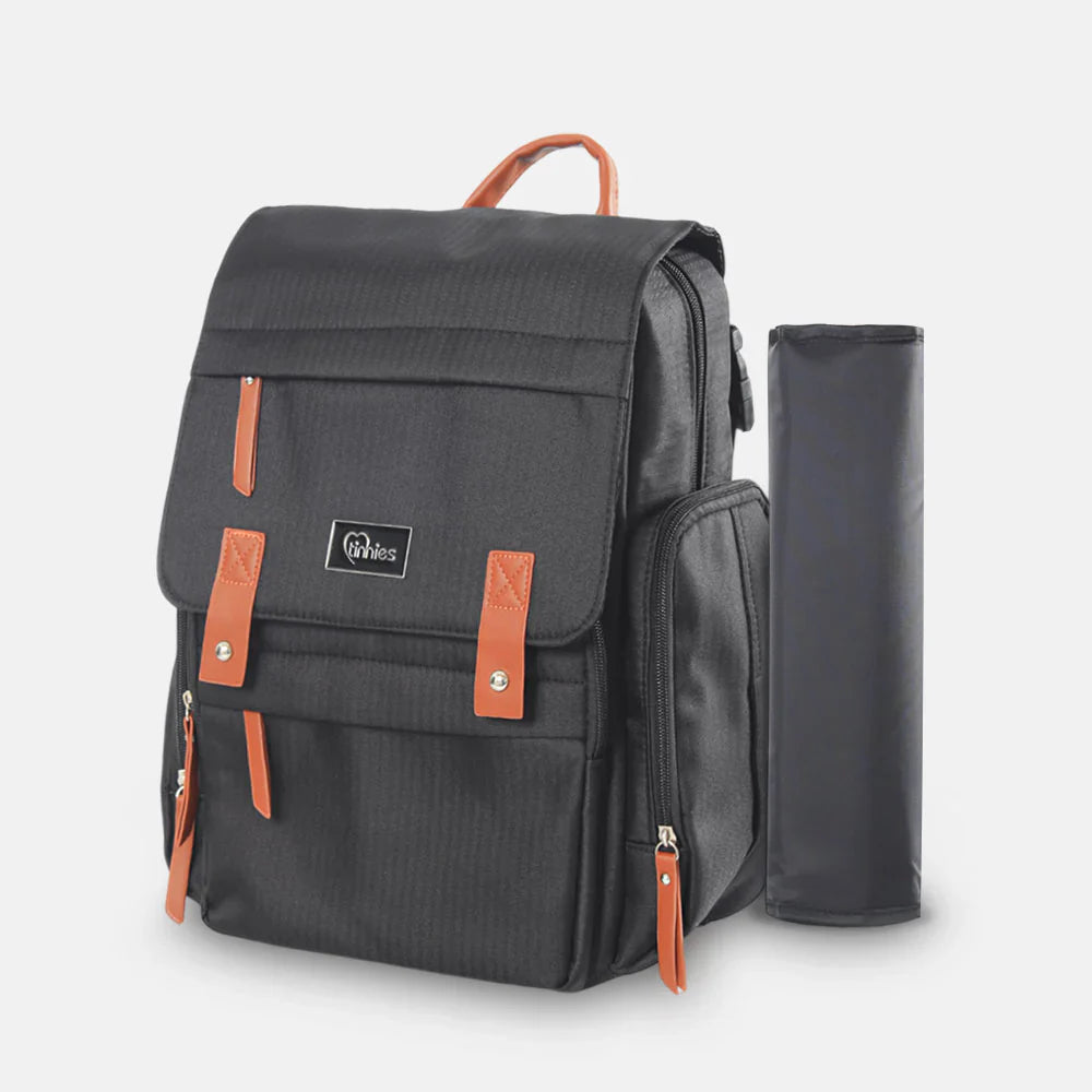 TINNIES DIAPER BAG – GREY, SPACIOUS & SMART DESIGN FOR MODERN MOMS T5009-A
