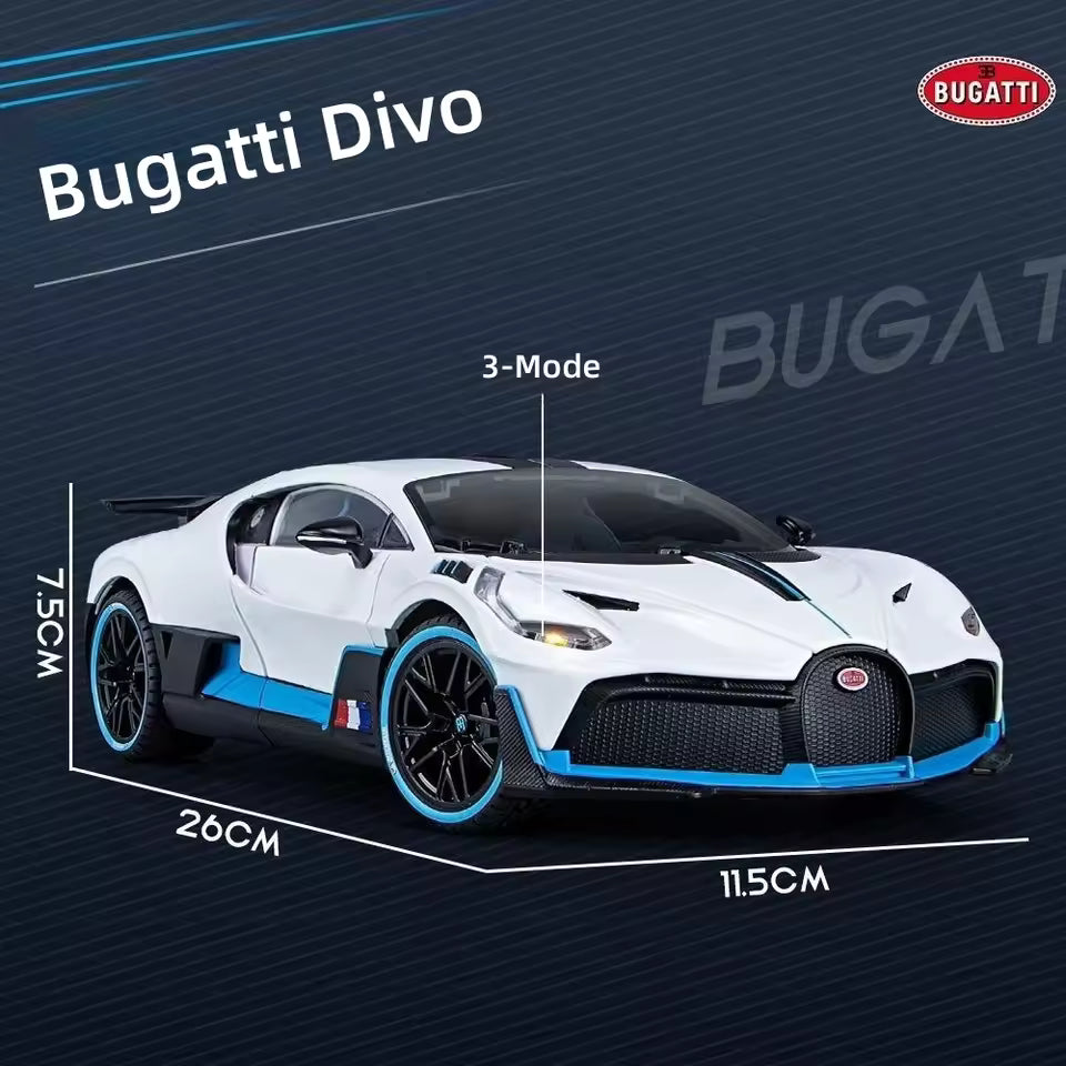 1:18 Diecast Bugatti Divo Supercar Alloy Car Model Sound and Light