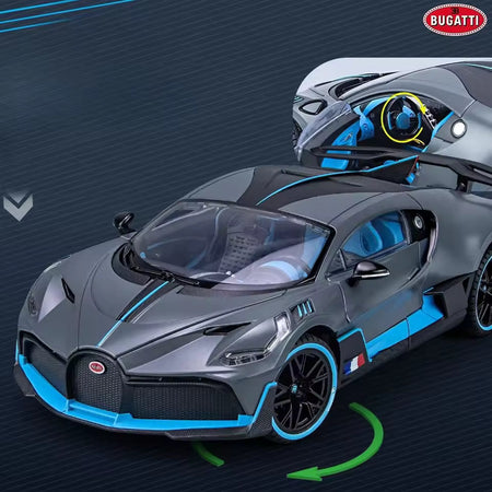 1:18 Diecast Bugatti Divo Supercar Alloy Car Model Sound and Light