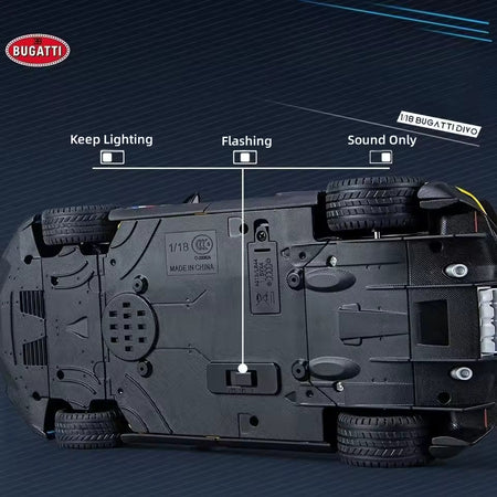 1:18 Diecast Bugatti Divo Supercar Alloy Car Model Sound and Light