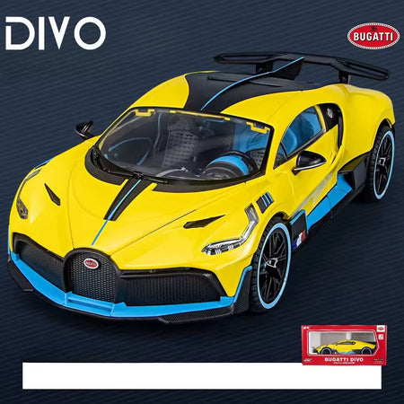 1:18 Diecast Bugatti Divo Supercar Alloy Car Model Sound and Light