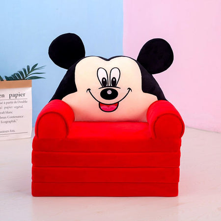 Disney 4-Layer Kids Foldable Sofa Micky Mouse Design (Black Red)