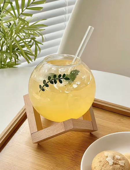 round unique design ball shape glass cup image 6
