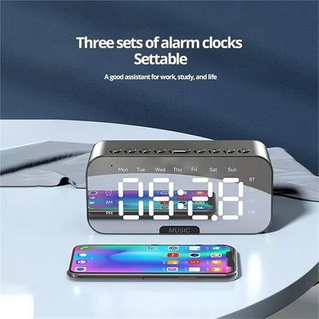 rechargeable alarm clock with speaker image 5