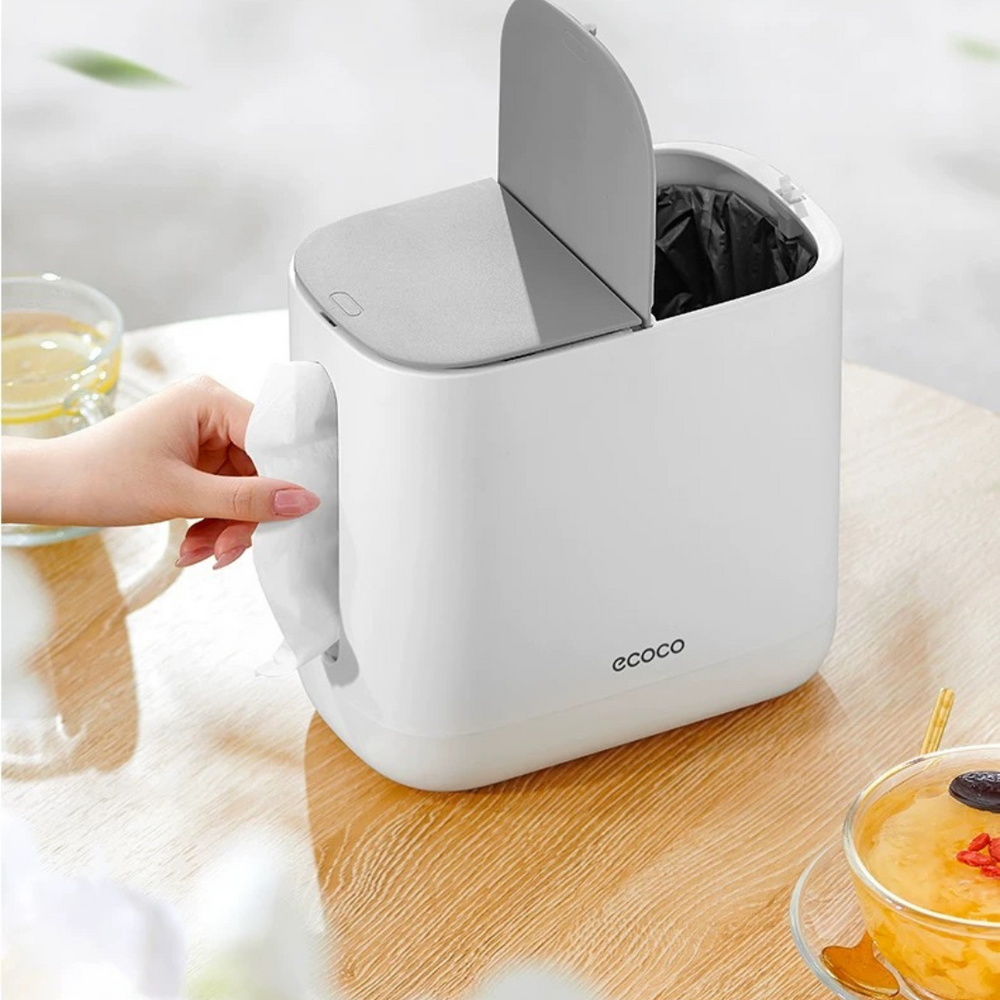 2 in 1 tissue box with trash can holder main image