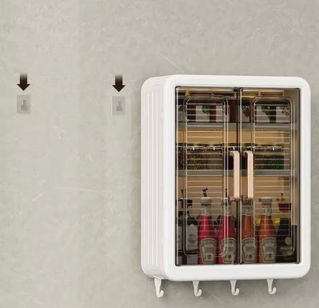 multilayer bathroom storage cabinet with hooks image 4