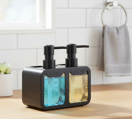 4 in 1 manual press liquid dish and hand soap dispenser main image