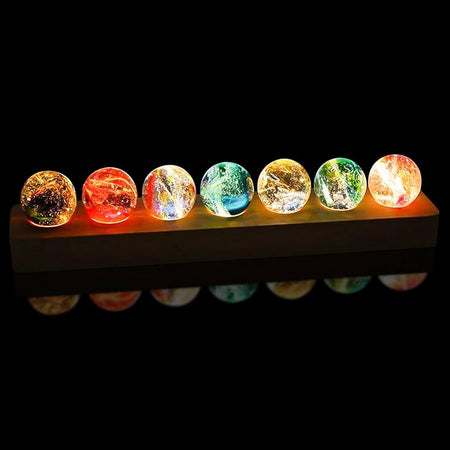 set of 7 luxury colorful glass ball image 2