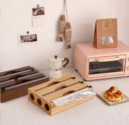 wall mounted bamboo foil cling film cutter image 6