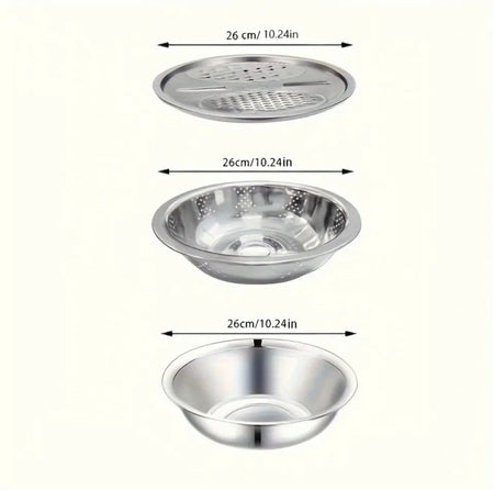 Stainless Steel 3 in 1 Colanders Basin - image 6