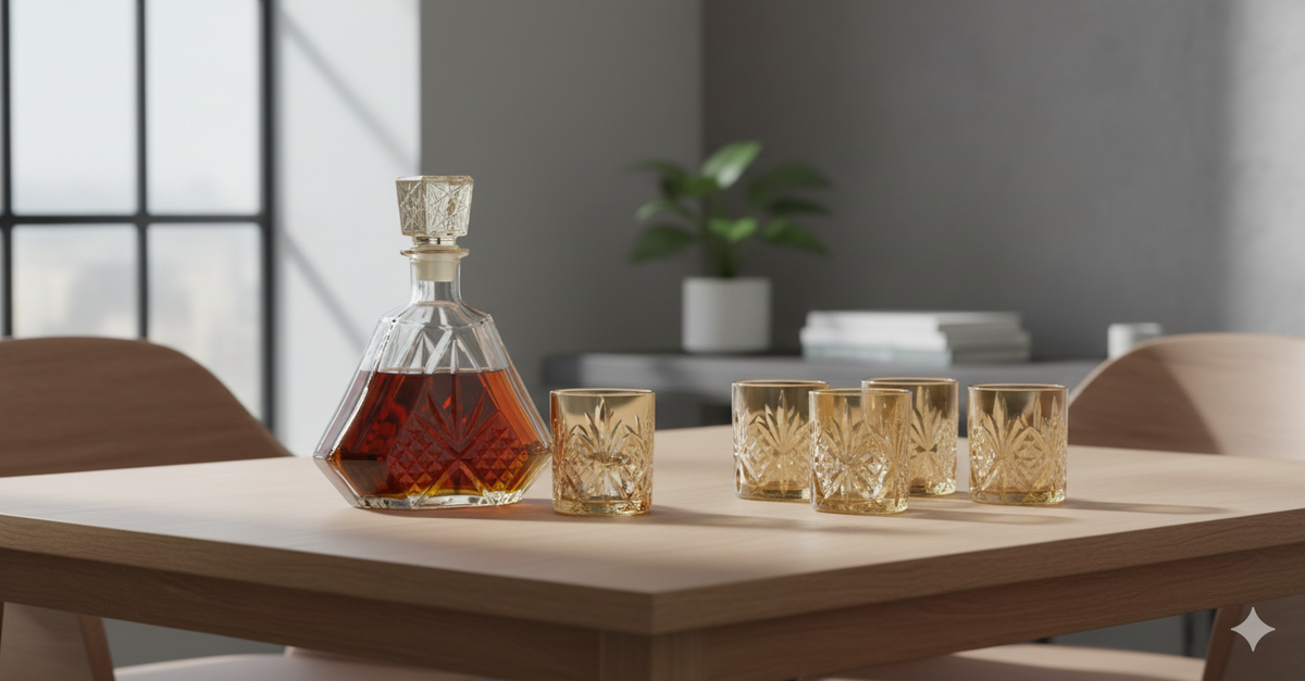 7pcs diamond cut glassware main image