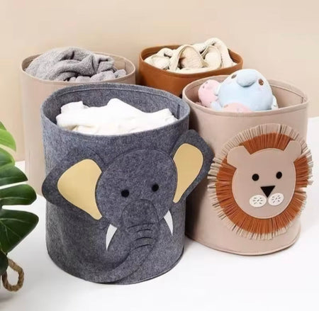 cute animal character baby toy storage bucket image 4