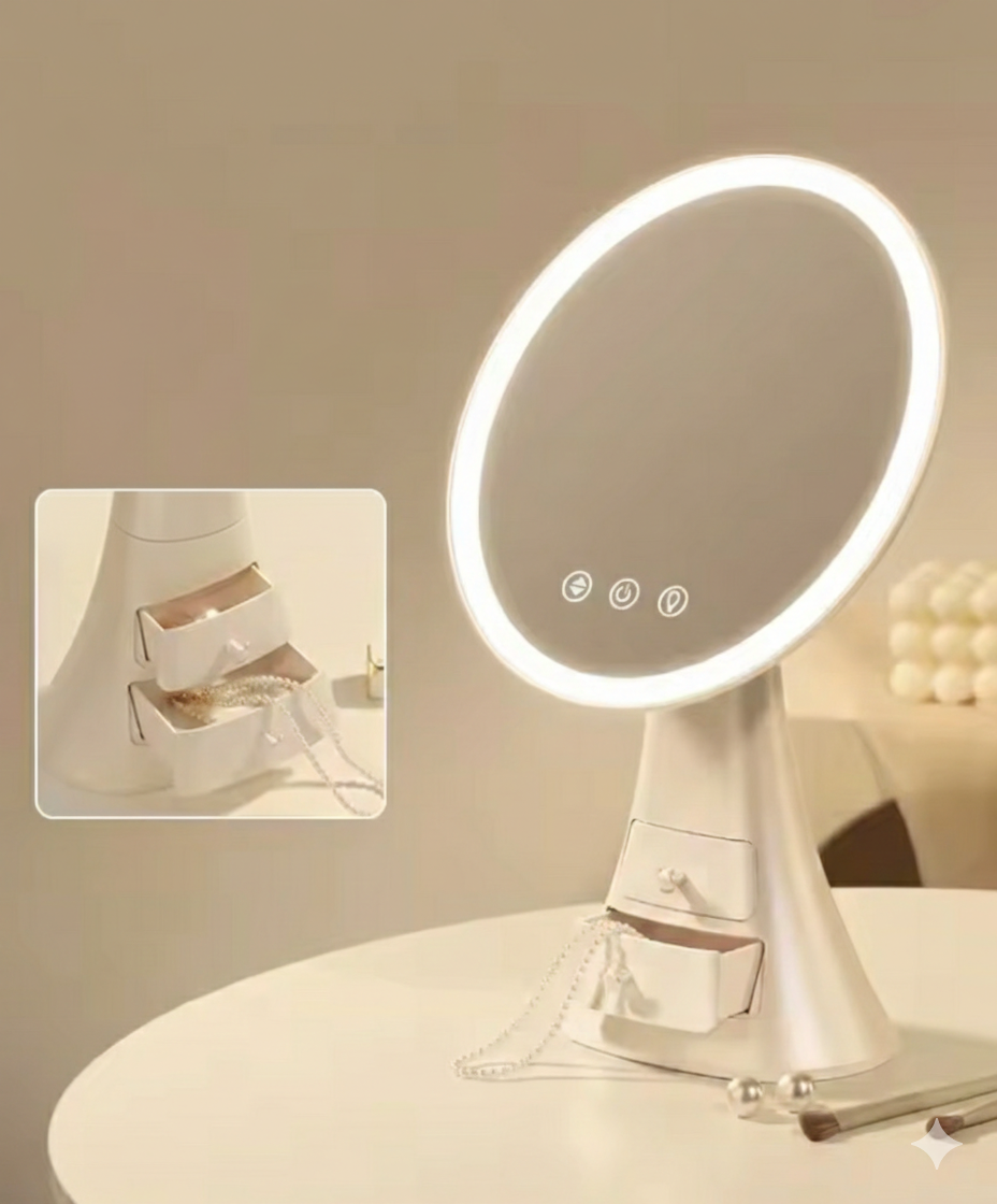 smart touch makeup mirror with drawer main image