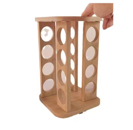 rotatable wooden spice rack with jars image 6