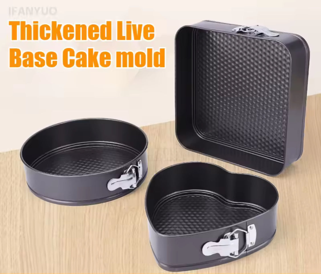 set of 3 carbon steel cake molds main image