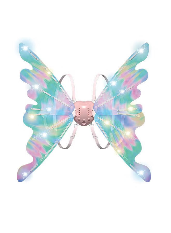 Electric Fairy Wings for Girls, Battery-Operated Moving Butterfly Wings with LED Lights
