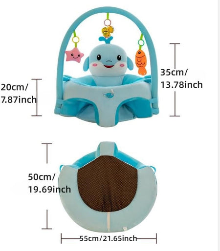 Elysia Baby Back Support Baby Sofa Chair For Sitting Blue