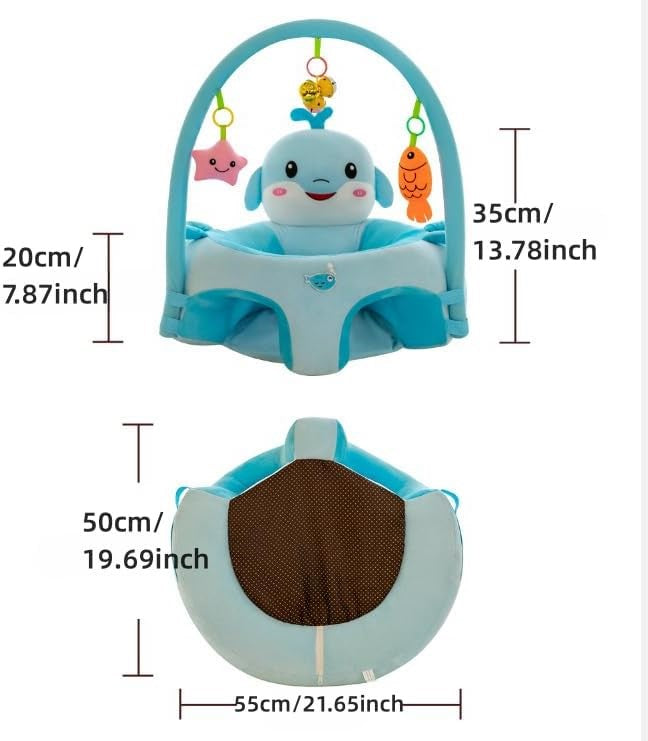 Elysia Baby Back Support Baby Sofa Chair For Sitting Blue