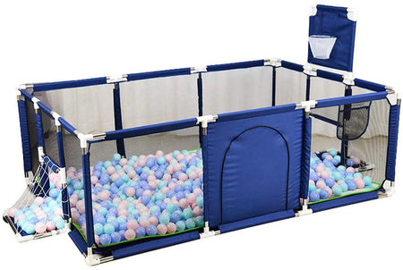 Extra Large Playpen | Play Yard for Babies | Football | Basketball | Blue