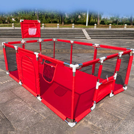 Extra Large Playpen | Play Yard for Babies | Football | Basketball | Red