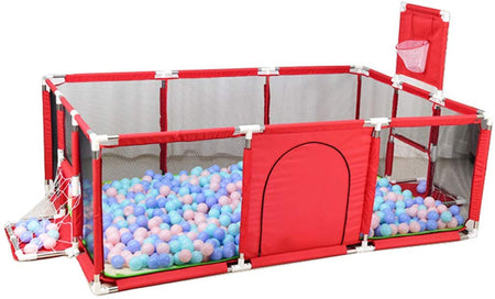Extra Large Playpen | Play Yard for Babies | Football | Basketball | Red