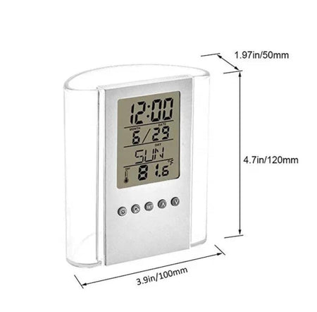 LCD Digital Alarm Clock Desk Pencil Pen Holder - image 6