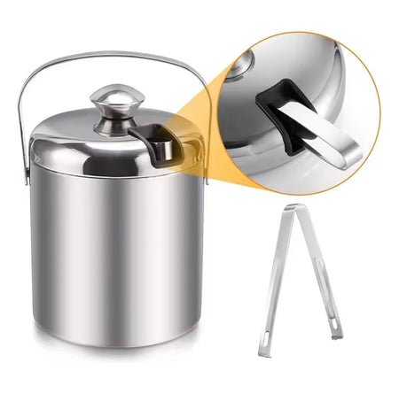 stainless steel ice bucket with tong image 5