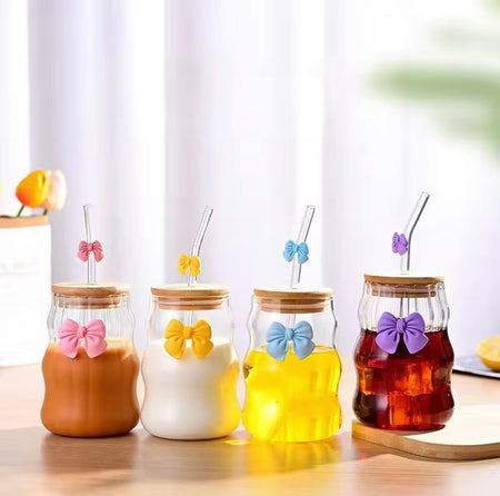 Bow Coffee Glass Mug - Main Image