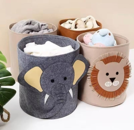 cute animal character baby toy storage bucket image 2