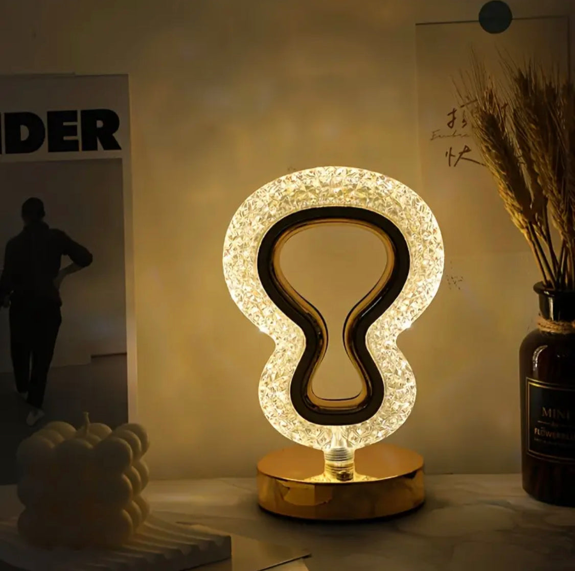 Halogen Decorated Crystal Table Lamp - image 1
