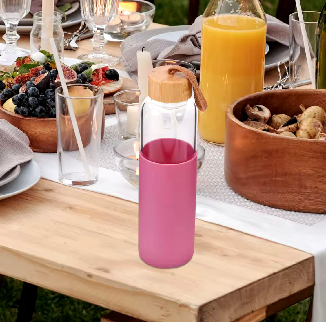Single Layer Glass Bottle With Silicone Cover - image 2