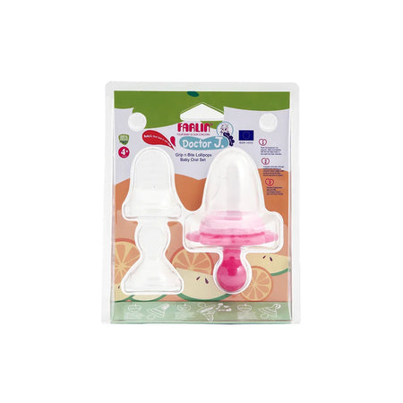 Farlin Grip N Bite Lolipop Baby Oral Set-Pink-BBC-003