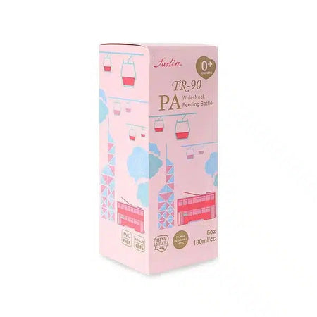 Farlin PA Wide-Neck Feeding Bottle 180ml – Pink-AB-A2001-01