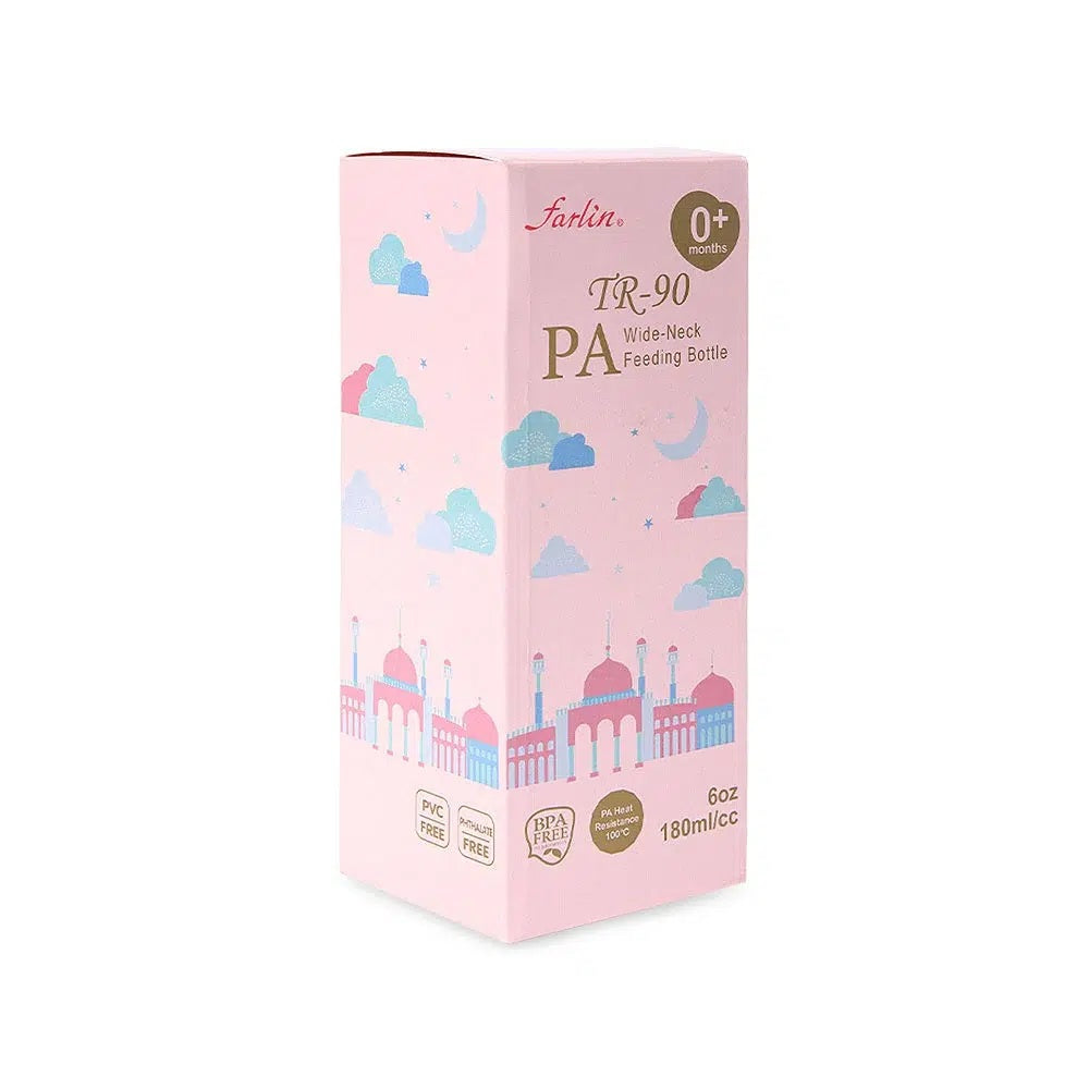 Farlin PA Wide-Neck Feeding Bottle 180ml – Pink- AB-A2001-02