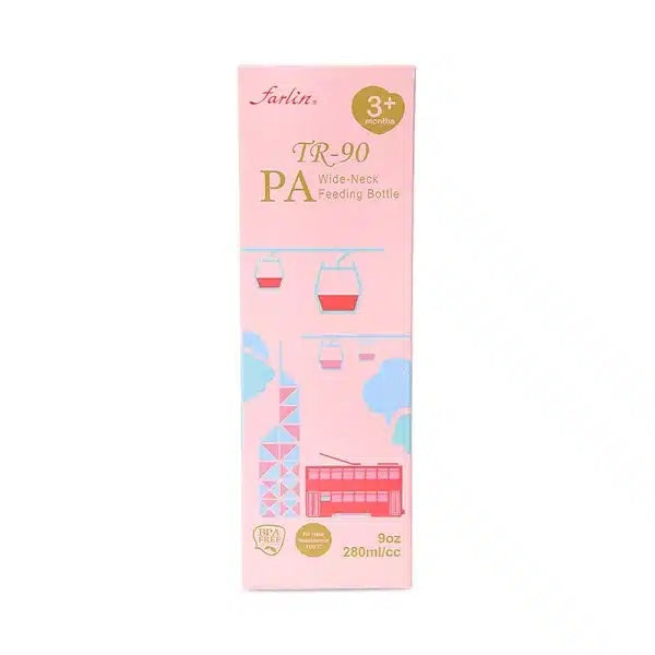 Farlin PA Wide-Neck Feeding Bottle 280ml – Pink-AB-A2002-01