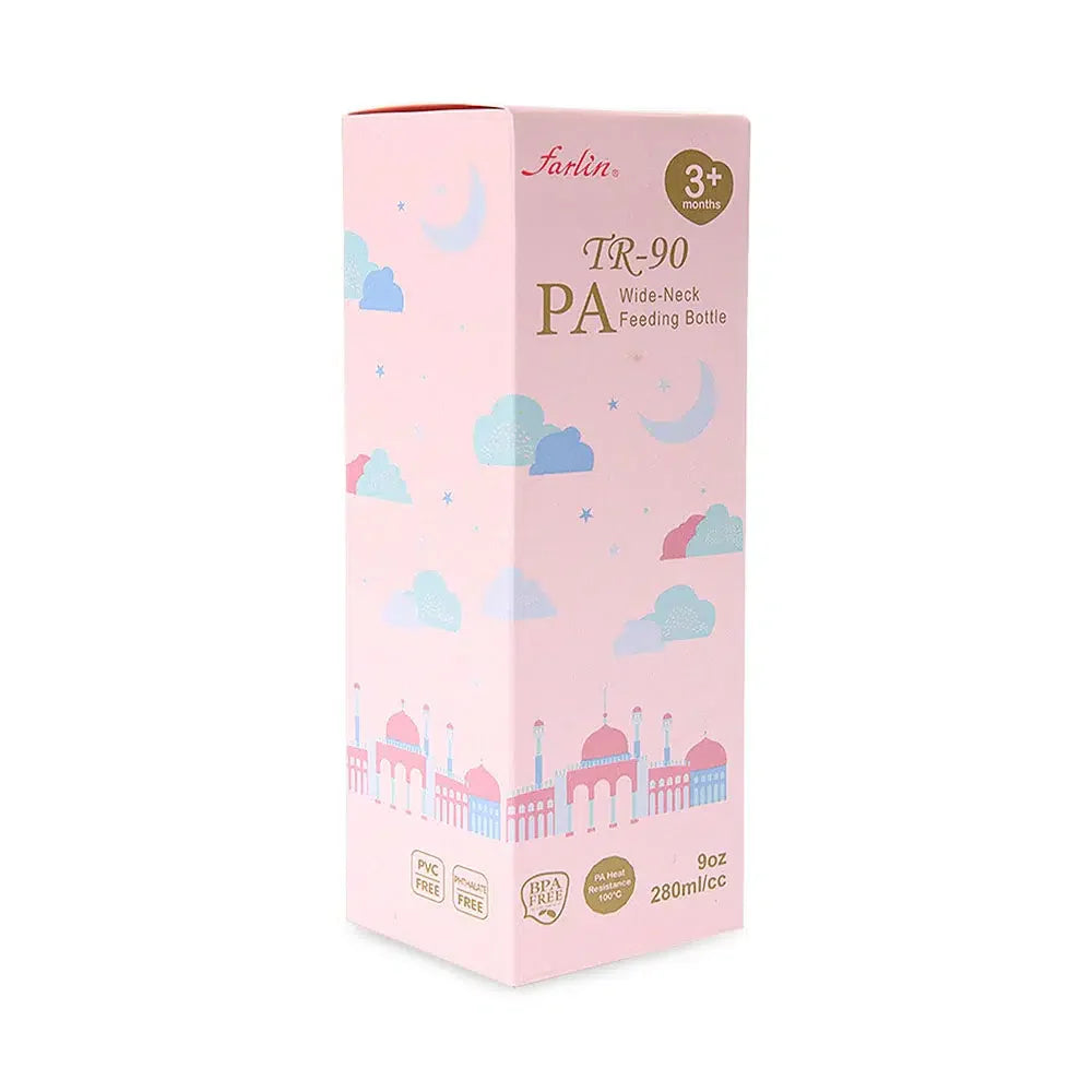 Farlin PA Wide-Neck Feeding Bottle 280ml – Pink-AB-A2002-02